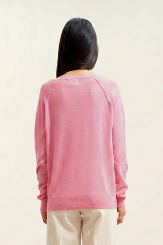 Maglia Malabar 100% cashmere, 2 fili - Collo a V - Rosa