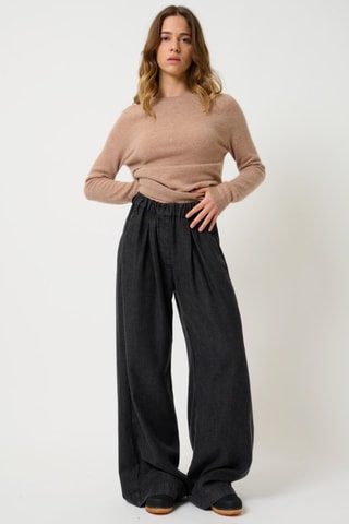 Pull Ecrin 100% cachemire, 2 fils - Col rond - Marron