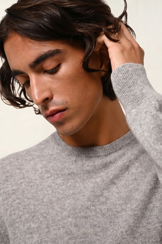 Pull Aiglière 100% cachemire, 2 fils - Col rond - Gris
