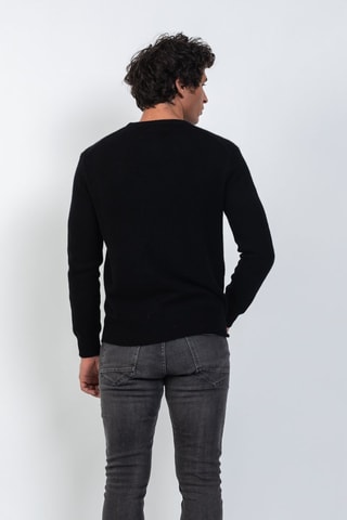 Pull Victo 100% cachemire, 4 fils - Col rond , 268 g - Noir