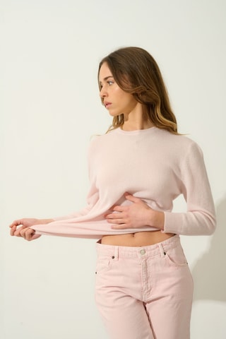 Pull Estaris 100% cachemire, 2 fils - Col rond - Rose