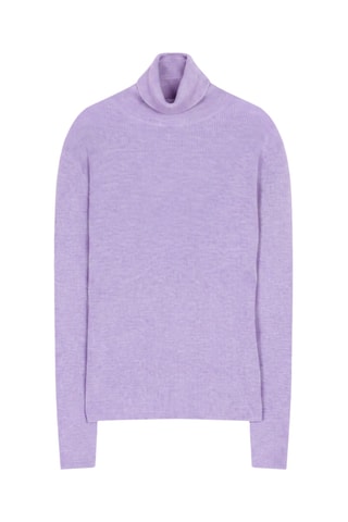 Pull Suzie 100% cachemire, 2 fils - Col roulé - Violet