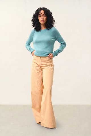 Pull Etret 100% cachemire, 2 fils - Col rond - Vert