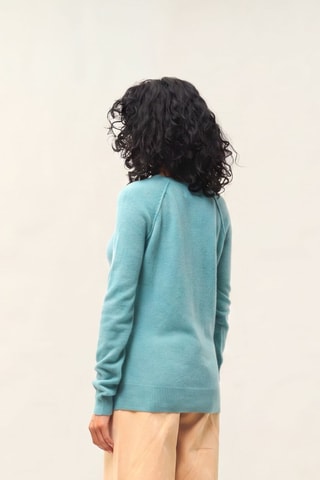 Pull Etret 100% cachemire, 2 fils - Col rond - Vert
