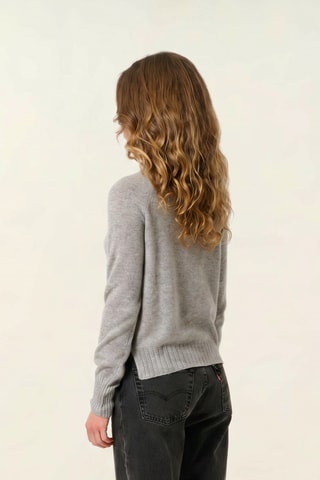 Pull Cassy 100% cachemire, 2 fils - Col montant - Gris
