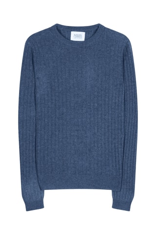 Pull Bella 100% cachemire, 2 fils - Col rond - Bleu