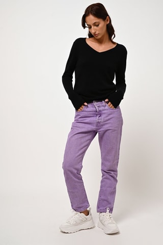 Pull Ecrin 100% cachemire, 2 fils - Col V - Noir