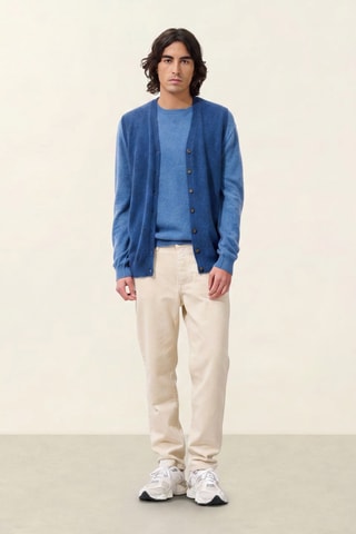 Gilet sans manches Hugo 100% cachemire, 2 fils - Bleu