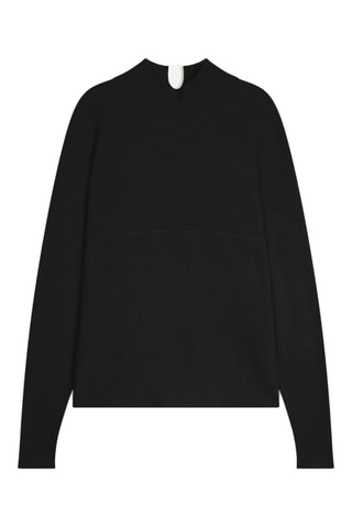 Pull Benedicte 100% cachemire, 2 fils - Col montant - Noir