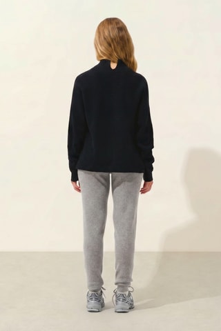 Pull Benedicte 100% cachemire, 2 fils - Col montant - Noir