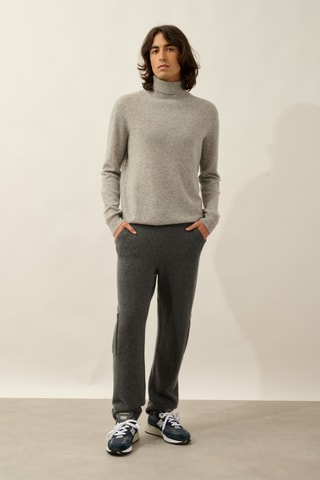 Pull Bange 100% cachemire, 2 fils - Col montant - Gris