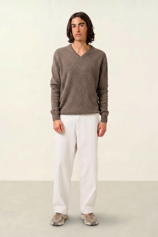 Pull Victor 100% cachemire, 4 fils - Col en V - Gris
