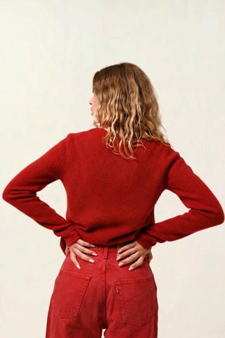 Pull Linda 100% cachemire, 4 fils - Col roulé - Rouge