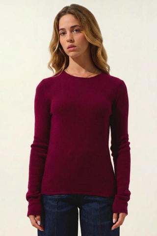 Pull Ivy 100% cachemire, 4 fils - Col rond - Rouge