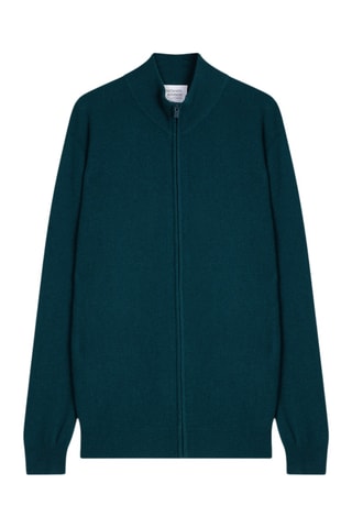 Gilet Albaron 100% cachemire - Col montant - Vert