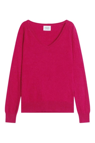 Maglia Giusalet 100% cashmere, 2 fili - Collo a V - Rosa