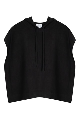Poncho en cachemire à capuche Elsa - Noir
