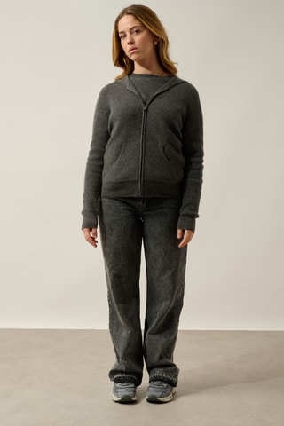 Gilet en cachemire Sofi à capuche - Gris