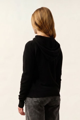 Pull en cachemire à capuche Solara - Noir