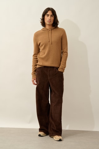 Pull loose en cachemire à capuche Bendt - Marron