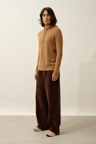 Pull loose en cachemire à capuche Bendt - Marron