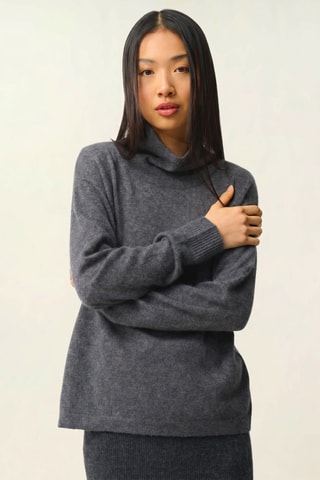 Pull loose en cachemire Cheviot - Gris