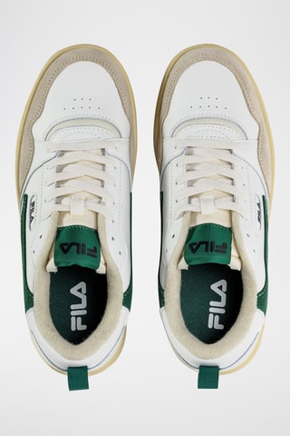 Baskets en cuir Riser - Blanc et vert