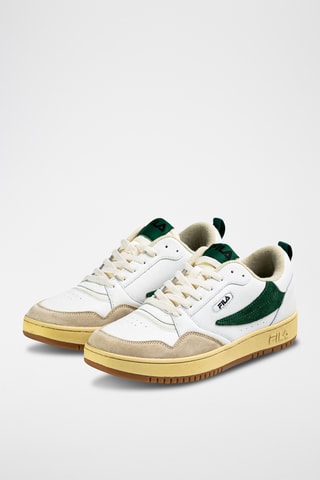 Baskets en cuir Riser - Blanc et vert