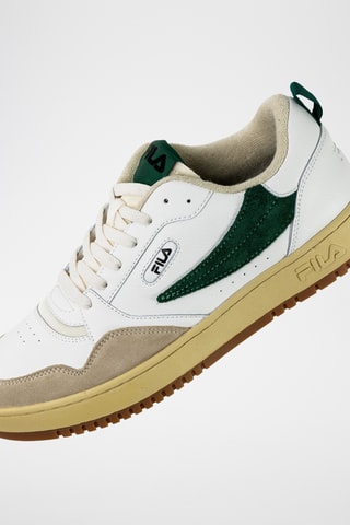 Baskets en cuir Riser - Blanc et vert