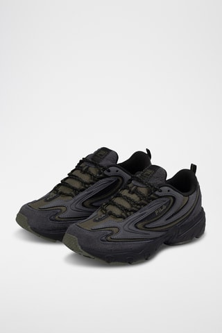 Baskets en nubuck Actix - Gris foncé et vert foncé