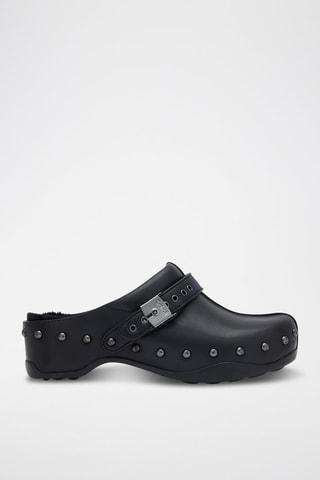 Zuecos de piel forrados Pescura Phoebe - Negro