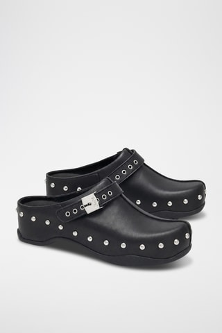 Zuecos de piel - Negro