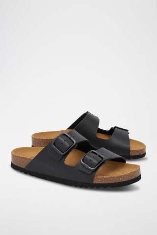 Sandalias de piel - Negro
