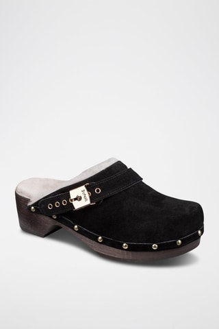 Zuecos de piel nobuk Pescura Robin - Negro