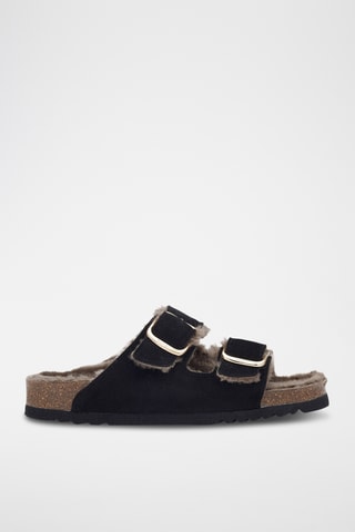 Sandalias forradas de nobuk - Negro