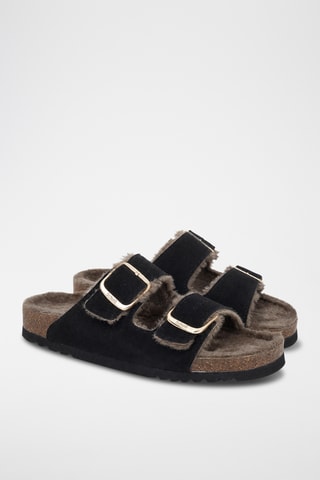 Sandalias forradas de nobuk - Negro