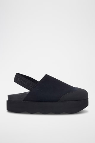 Zuecos de nobuk con plataforma - Negro