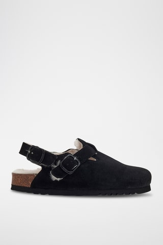 Zuecos forrados de nobuk - Negro