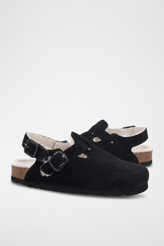 Zuecos forrados de nobuk - Negro