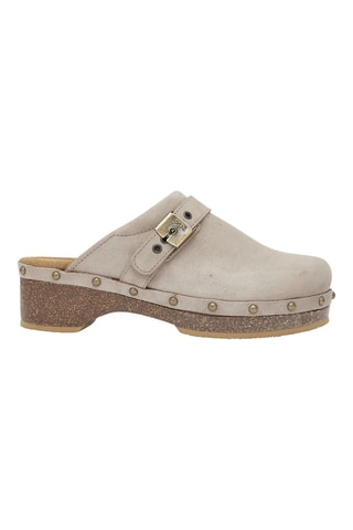 Zuecos de nobuk Pescura - Beige y marrón