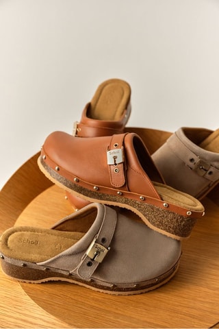 Zuecos de nobuk Pescura - Beige y marrón