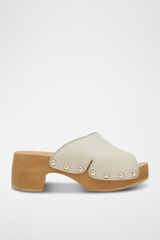 Sandalias de piel de tacón - Blanco