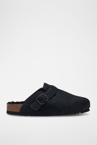 Zuecos forrados de piel - Negro