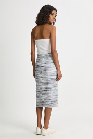 Jupe droite taille haute - Bleu