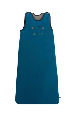 Gigoteuse en lin Les Moustaches - 90 cm - TOG 3 - Bleu et noir