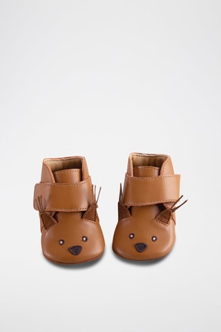 Chaussons en cuir Pomme des bois - 6/12 mois - Marron