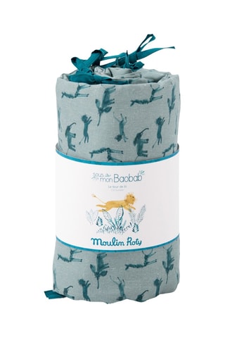 Tour de lit Sous mon baobab - 180 x 33 cm - Bleu et gris