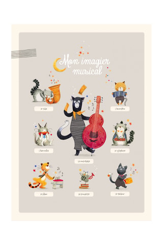 Affiche Imagier musical des Moustaches - 50 x 70 cm - Beige clair