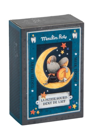 Peluche souris dent de lait Les Moustaches en velours - Dès 3 ans