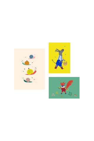 3 affiches - 30 x 40 cm - Jaune et vert d'eau
